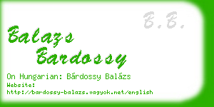 balazs bardossy business card