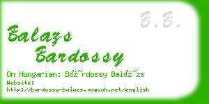 balazs bardossy business card